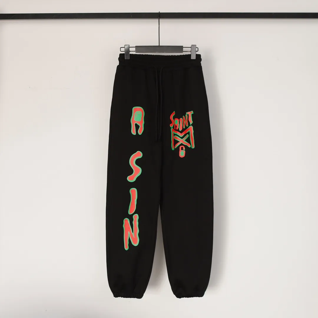 Saint Michael series of fashionable casual long sweatpants Style number: 245P190 Color: Black Size: S M L XL